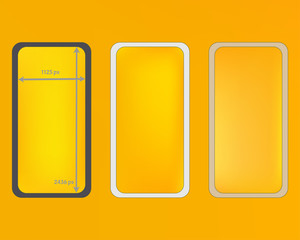 Mesh, yellow colored phone backgrounds kit.