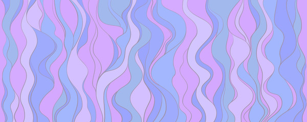 Seamless multicolored wallpaper on horizontally surface. Colorful wavy background. Hand drawn waves. Striped texture with many lines. Waved pattern. Colored illustration for banners, flyers or posters