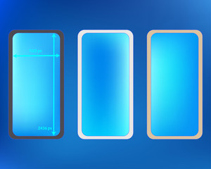 Mesh, azure colored phone backgrounds kit.