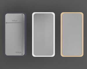 Mesh, gray colored phone backgrounds kit.