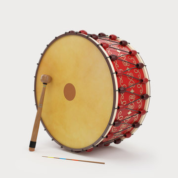 Ramadan Drum 3D rendered, Ramadan concept, Muslim Religious Month