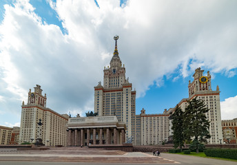 Obraz premium City the Moscow .view of the Moscow State University named after M.V. Lomonosov.central building of the university complex.Russia.2019
