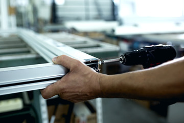 Hard work in aluminium and pvc factory