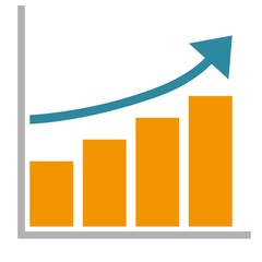 Chart icon. Bar graph. Can be used for mobile apps, web apps and printed media