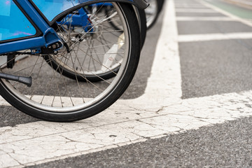 Fototapeta premium Bicycle in a row closeup