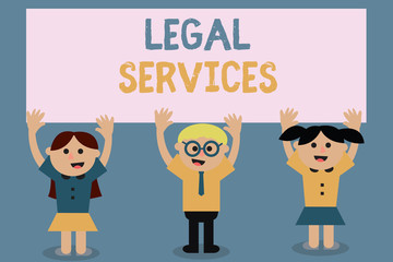 Text sign showing Legal Services. Conceptual photo Providing access to justice Fair trial Law equality.