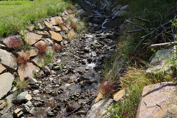 Streams in the high mountains in Trentino Alto Adige