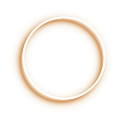 Gold shiny glowing circle frame isolated on white background. Luxury realistic golden banner borders with shadow inside. illustration for creative design, advertising, sales