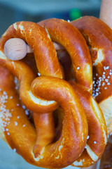 Pretzel typical food from Austria and Germany closeup