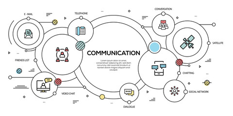 COMMUNICATION VECTOR CONCEPT AND INFOGRAPHIC DESIGN