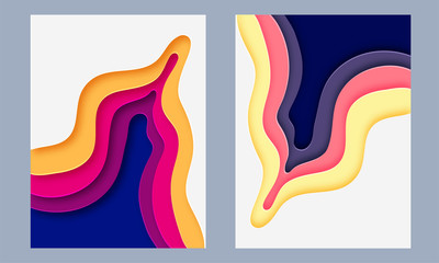 Shiny colorful paper layerd abstract design.