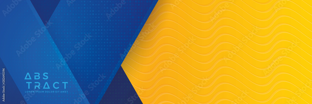 Wall mural blue background with orange and yellow color composition in abstract. abstract backgrounds with a co