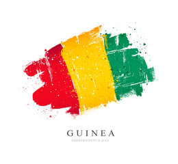 Guinea flag. Vector illustration on a white background.