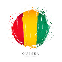 Guinean flag in the shape of a big circle.