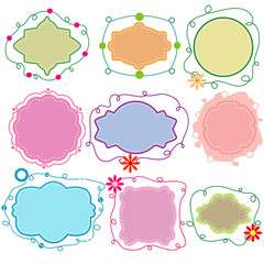 set paper frames in different shapes