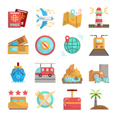 Travel and Vacation flat design icon, vector and illustration