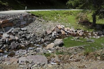 Rocky walls in the Alps of Trentino Alto Adige, in northern Italy