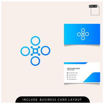 simple concept drone aerial logo design vector