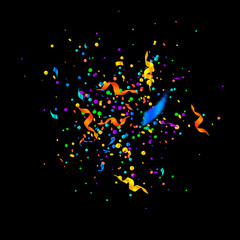 Streamers and confetti. Colorful tinsel and foil r