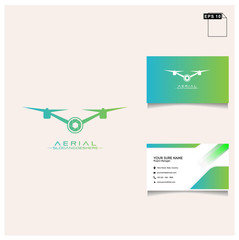 simple concept drone aerial logo design vector