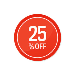 Red 25 Off Sale Label Vector Set Isolated stock illustration