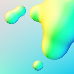 Fluid design liquid blobs with vibrant intense colors abstract background