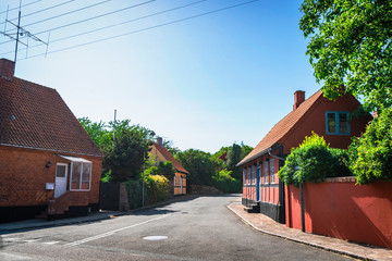 Fototapeta na wymiar Streets of Denmark with colorful buildings