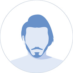 Hand drawn, male Avatar profile icon (or portrait icon).User flat avatar icon, sign, profile people symbol