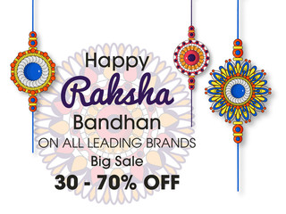 Decorated rakhi for Indian festival Raksha Bandhan Greeting Card Template Design with nice illustration in a creative background,