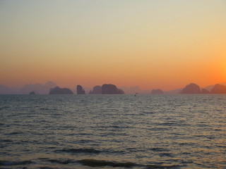 Colourful sunset at Klong Jak Beach, Koh Yao Noi, Thailand © MagdiB