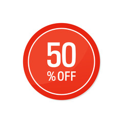 Red 50 Off Sale Label Vector Set Isolated stock illustration