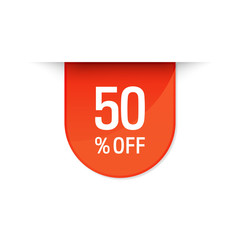 Red 50 Off Sale Label Vector Set Isolated stock illustration