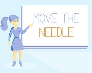 Word writing text Move The Needle. Business concept for Make a noticeable difference in something do better.