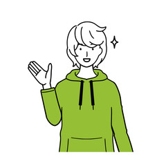 Illustration of a  man giving an explanation.