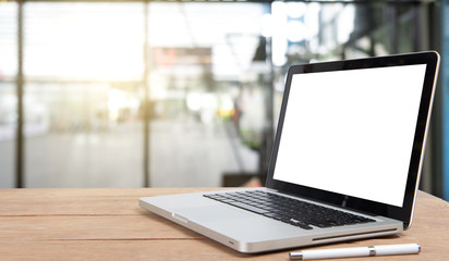 Desk Laptop with blank screen