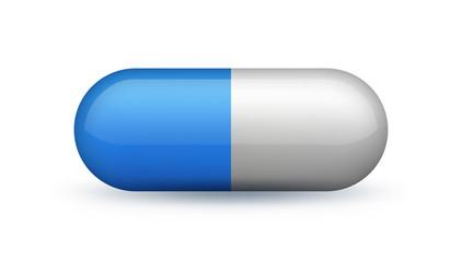 Icon sign of pill on white in vector. Element design template for decoration in web, pharmacy advertisement.