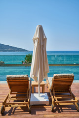 Fototapeta premium luxury hotel pool and summer vacation