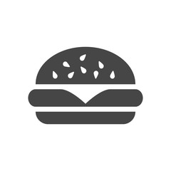 Fast food icon, vector simple black isolated illustration.