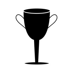 Glyph championship winner symbol. Winner cup icon. Trophy button.