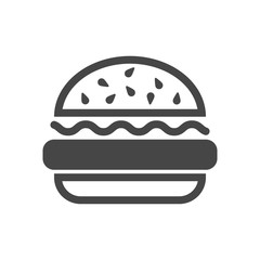 Fast food icon, vector simple black isolated illustration.