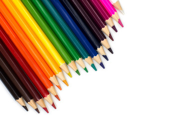 Color pencils isolated on white background. Back to school