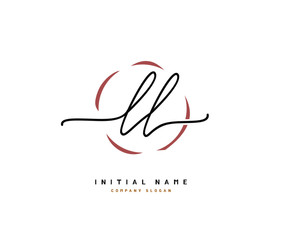 L LL Beauty vector initial logo, handwriting logo of initial signature, wedding, fashion, jewerly, boutique, floral and botanical with creative template for any company or business.