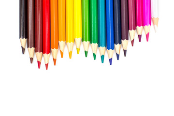 Color pencils isolated on white background. Back to school