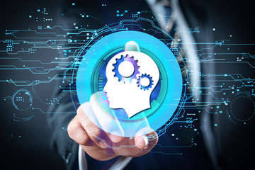 Digital Brain Artificial intelligence AI machine learning Business Technology Internet Network Concept