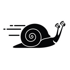 Fast delivery service - smiling snail vector symbol. Express and happy service. Mobile home concept. In time and speedy delivery