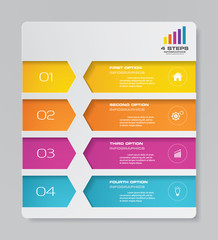 4 steps infographics chart design element. For data presentation.	