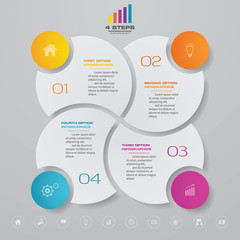 4 steps cycle chart infographics elements for data presentation. EPS 10.	