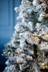 Christmas tree with decorations and gift boxes