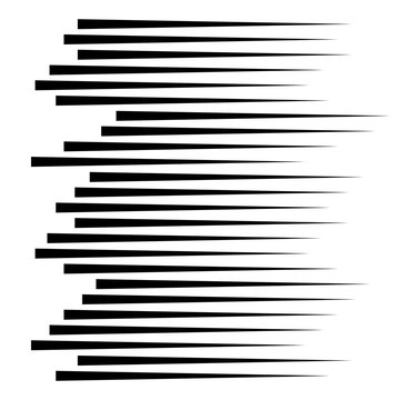 Horizontal Speed Lines For Comic Books. Manga, Anime Graphic Texture. Black And White Vector Monochrome Background. Black Lines