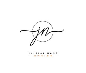 J N JN Beauty vector initial logo, handwriting logo of initial signature, wedding, fashion, jewerly, boutique, floral and botanical with creative template for any company or business.